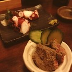 居酒屋 ごえん - レバ味噌とタコぶつ☺︎