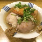 春のお店 - おでん（里いも×2、厚あげ、はんぺん）