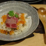 京松蘭はなれ - 牛スジ混ぜご飯　フランクといくらのせ