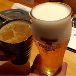 日本酒庵　吟の杜 - H27.11.22 梅酒ソーダ＆プレモル