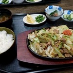 博多鉄板王 松阪店 - 明太子鉄板焼定食