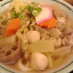 釜揚げうどん岡じま - しっぽくうどん ４２０円(税込)(２０１５年１１月２２日撮影)