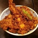 大黒家天麩羅 - 天丼（えび・きす・かき揚げ）