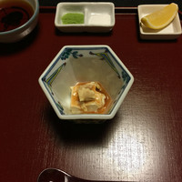 京都祇園 天ぷら八坂圓堂 - 汲み上げ湯葉の柿ジュレ