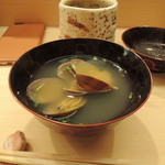 日本橋蛎殻町 すぎた - アサリの味噌汁2015.11