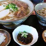 屋宜家 - 軟骨ソーキそばセット＠やぎや