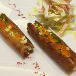 サリュー - 松葉ガニと里芋のパートブリック包み焼き　白菜と柿のサラダ柚子風味