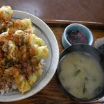 地魚料理　小松 - 「かきあげ丼」セット全景