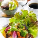 じねんや - 有機野菜丼と和パフェのセット　2000円