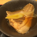 Shamoya Okame - 前菜3品。煮魚。カレイ。