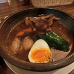 東京らっきょブラザーズ - 広島産かきと愛別舞茸のスープカレー　ズームアップ♪