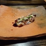 御料理 光安 - ぼたん海老　炙り醤油焼き・・毎回食材を変えて「炙り焼き」が出されるのですが、好きな品。