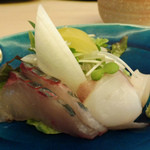 山玄茶 - 鯛湯引き、いか、ほたて、しまあじ、たこ