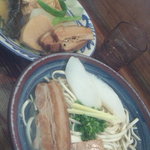 首里そば - 「首里そば」と「煮付け」。