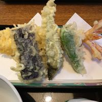 そば会席 立会川 吉田家 - 天せいろ（大海老1本・野菜）