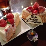 南海グリル 東店 - H.27.11.26.夜 お誕生日ケーキ(急だったのに用意してくださいました)