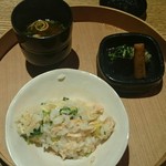祇園迦陵 - ご飯、赤出し、香の物