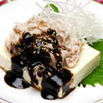 麺菜家 北斗 - やわらか豆腐と豚シャブの黒胡麻ソース