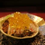 たまゆら - 27年11月　兵庫　香箱蟹　出汁ポン酢ジュレ掛け