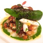 ジョンティ アッシュ - ランチコース 5110円 の北海道産雲子のムニエル 京蕪のエクラゼと黄柚子を香らせたサラダ 焦がしバターのソースと共に