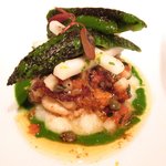 ジョンティ アッシュ - ランチコース 5110円 の北海道産雲子のムニエル 京蕪のエクラゼと黄柚子を香らせたサラダ 焦がしバターのソースと共に