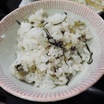 とんかつ多酒多彩 地蔵 - 野沢菜ご飯　二膳目