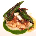 ジョンティ アッシュ - ランチコース 5110円 の北海道産雲子のムニエル 京蕪のエクラゼと黄柚子を香らせたサラダ 焦がしバターのソースと共に