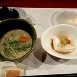 和創はやしだ - カニ味噌のお汁と焼き胡麻豆腐