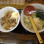 Motsuyaki Kushi Yamagata Nikudonya Senta - ミニ牛丼＋おそば