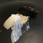 ウシマル - コウイカの舌触り最高♪黒くて見えないけどイカスミのソーセージもウマーイ！！！