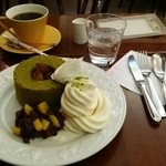 ミルクの旅 HEPナビオ店 - 宇治抹茶シフォンケーキセット