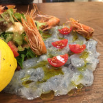 トラットリア ポルコロッソ - 天使の海老のカルパッチョ♪