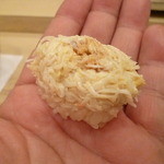 寿し ひでたか - 毛ガニと蟹味噌の握り 2015.11月