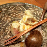 滋味 康月 - イチジクの天ぷらとゴマと豆腐のアイスクリーム