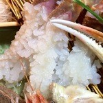 旅館大橋 - 【夕食】蟹刺し イカ釣船の思い出