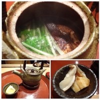 美山荘 - 松茸と鱧の土瓶蒸し・・薄味ですけれど、鱧の旨みが出ていて美味しい。
