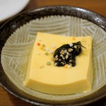 土と青 - 本日の付出し 380円＝玉子豆腐とあられ、海苔の佃煮