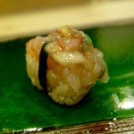鮨駒 - ［2015/11］寿司⑥ 甘エビと味噌の握り