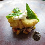 Felicelina - 山口県産 鱧のセモリナ粉フリット 水牛モッツァレラ 野菜のケッカソース