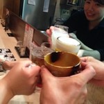 和鶏屋 - H.27.7.12.夜 STAFFさんも巻き込んで乾杯♪