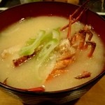 鮨処 竜敏 - 伊勢海老味噌汁