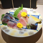 味三昧 - お造り　（炙りトロ と 真鯖）