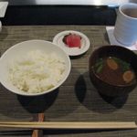 鉄板焼ステーキハウス 一立園 - ご飯と赤だし(2015.11)