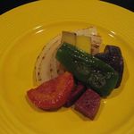 鉄板焼ステーキハウス 一立園 - 焼野菜のアップ(2015.11)