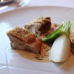 レストラン ヴァリエ - メイン③和歌山御坊市鶏と京海老芋　ポワロー葱　茸の香るソースクレーム