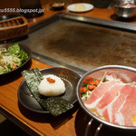 お好み焼き 徳川 - バースデー料理セット / 徳川お好み焼き(豚肉)、おむすび、サラダ