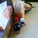 丸純うどん - テーブル配置物