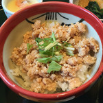 かに政宗 - 2015年12月。セットのミニ鶏そぼろ丼。