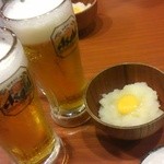 幸の鳥 - 生ビールとお通し