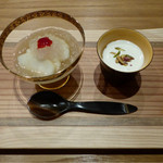 まき村 - 洋梨(ラフランス)のすり流しと南瓜のプリン